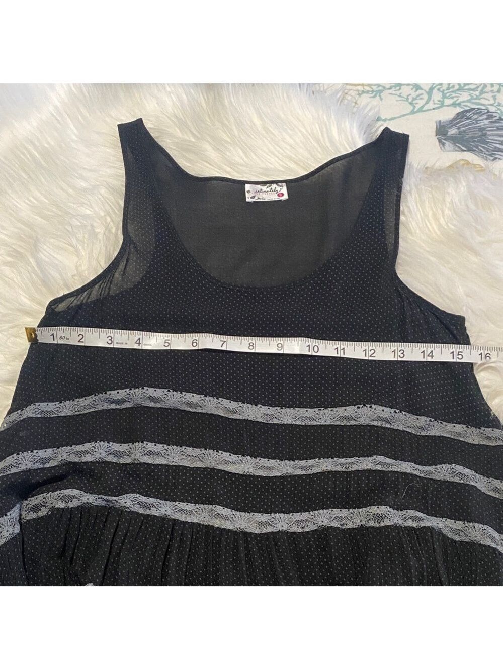 Free People Black and Gray Patterned Top - Picture 5 of 6